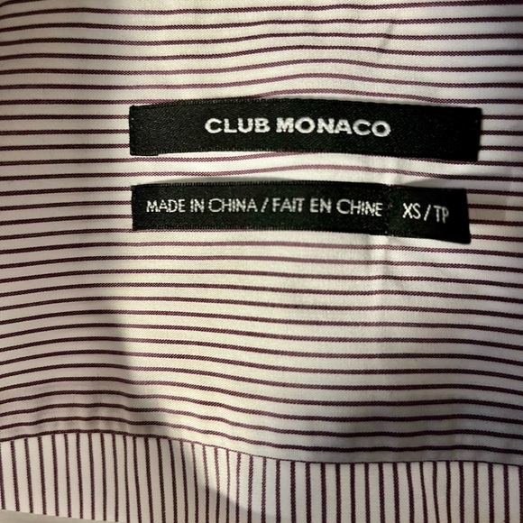 Club Monaco XS Wine/ White Shirt - Picture 4 of 4